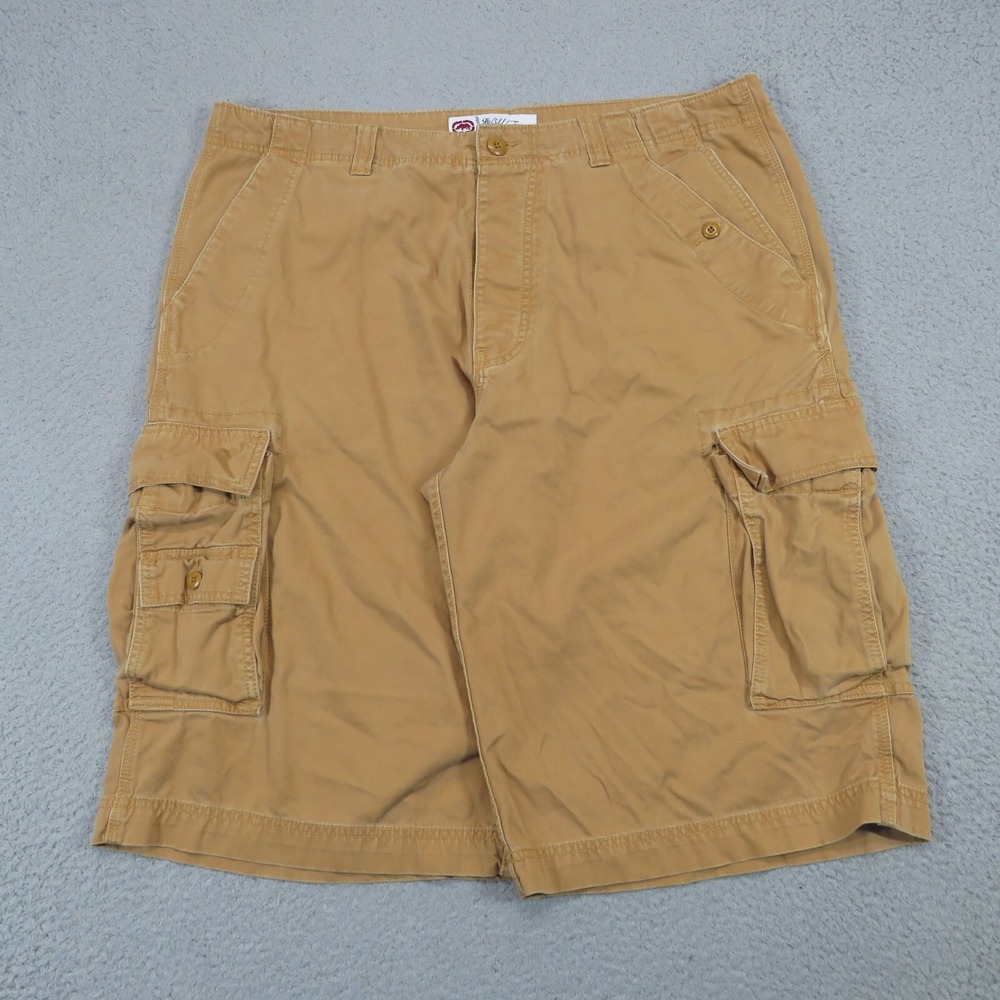 Ecko Unltd Mens 40 Cargo Shorts Baggy Heavyweight Brown Cotton Skater Grunge Y2K